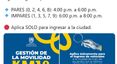 PICO Y PLACA EN EL KILÓMETRO 18